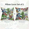 thumbnail image 3 of Colorful Chinoiserie Pillow Covers 18x18 Set of 2,Blue and White Pillow Covers Outdoor Decorative Linen Pillow Covers for Couch Bed Sofa Cushion Farmhouse Pillowcases, 3 of 6