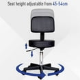 thumbnail image 4 of HOMCOM Tabouret Roulant Réglable, Tabouret de Dessin Pivotant en Cuir PU, Noir, 4 of 10
