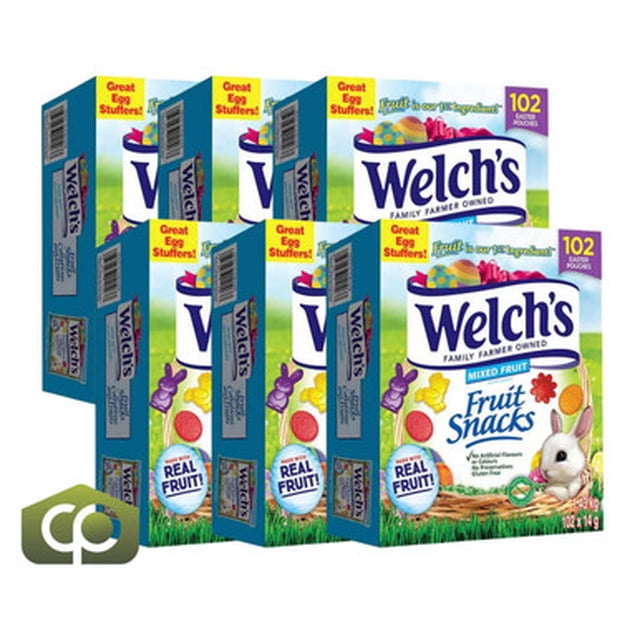 Welch's Fruit Snacks - 102 Packs x 14g, Made with Real Fruit, Gluten-Free (6/Case)