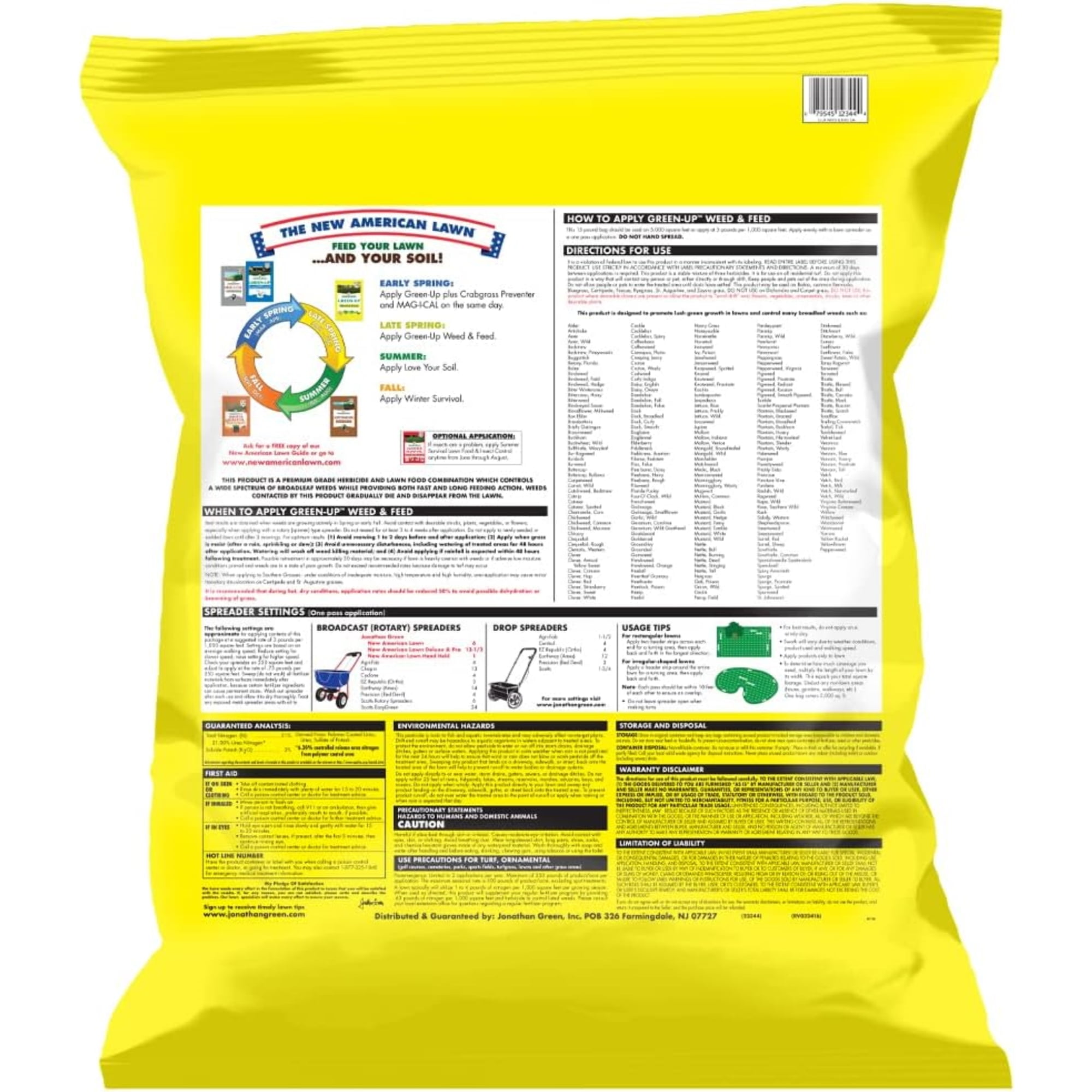 Jonathan Green (12344) Green-Up Weed & Feed - 21-0-3 Grass Fertilizer & Weed Killer (5,000 Sq. Ft.)