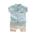 thumbnail image 3 of Toddler Kids Baby Boys Casual Printed Short Sleeve Tops +Shorts Outfits Sets Lovely Dailywear, 3 of 5