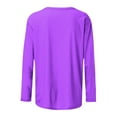 thumbnail image 3 of Chbgutlmr Long Sleeve Shirts for Women Dressy Casual Basic Solid Color Tops Crewneck Comfy Blouses Fall, 3 of 5