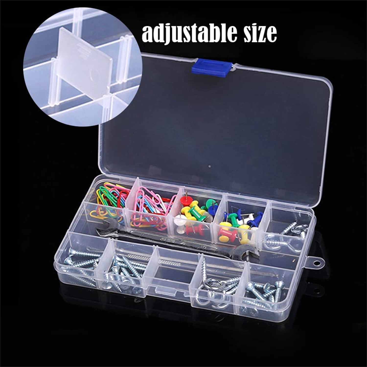 NBEADS 1 Pc White Plastic Jewelry Dividers Box Organizer, 15 Compartments  Adjustable Jewelry Bead Case Storage Container for Jewelry, Tools and  Fishing Lures 