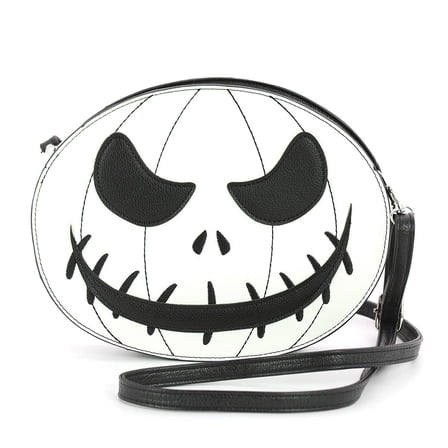 Glow in the Dark White Double Sided Jack-O-Lantern Crossbody Bag for Women