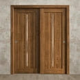 thumbnail image 3 of Sliding Closet Bypass Doors 36 x 96 inches | Ego 5014 Cognac Oak | Rails Hardware Set | Wood Solid Bedroom Wardrobe Doors, 3 of 5