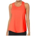 thumbnail image 2 of Women Workout Tops， Athletic Sports Running Tank， Mesh Yoga Training Solid Tops Bra Tank Tops for Women Orange L, 2 of 8