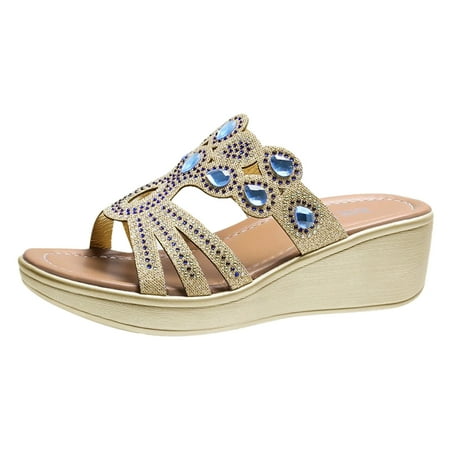 

Women s Wedges Causal Shoes Water Drop Wave Point Bohemian Style Slope Heel Casual Shoes Slippers Sandals Womens Sandals