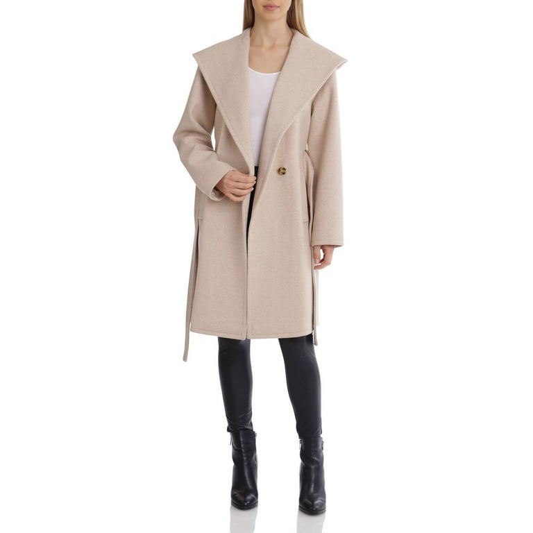 Avec les filles top faux fur walker coat