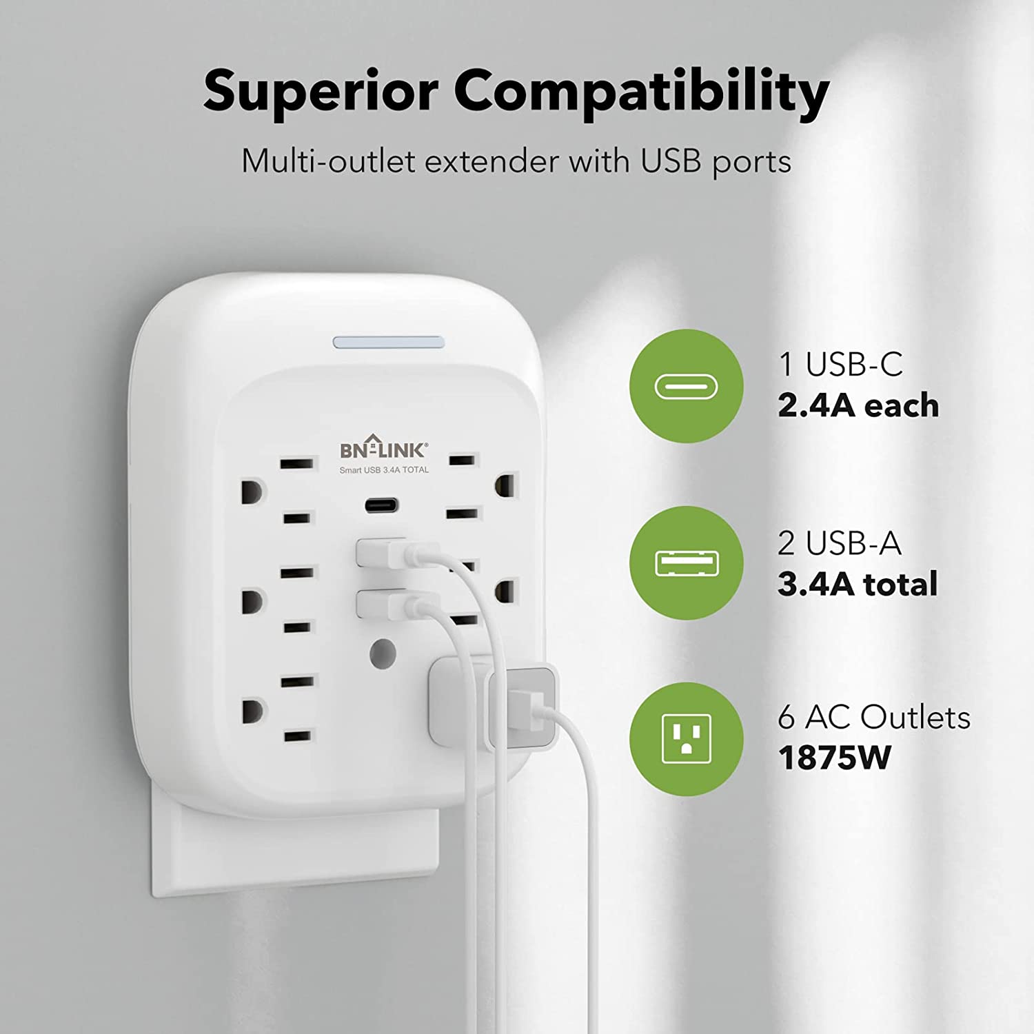 BN-LINK 6-Outlet Surge Protector with USB photo 2
