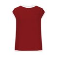 thumbnail image 3 of Dealovy Womens T Shirts Ribbed Knit Summer Top Sleeve Short Shirts Crewneck Loose Fitted Color Block Tunic Top, 3 of 5