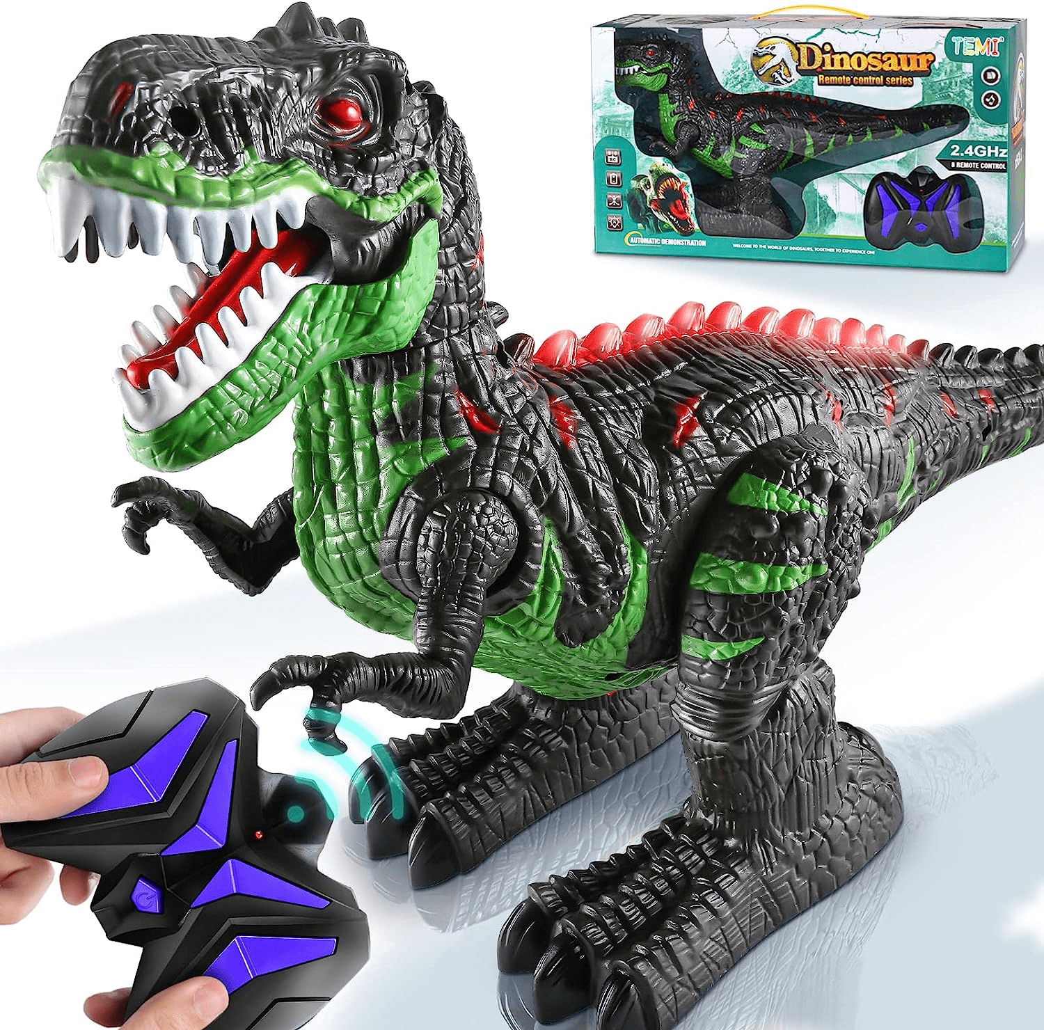 8 Channels 2.4G Remote Control T-rex Dinosaur Toy for Kids 4-7