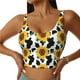 thumbnail image 1 of Balery Cute Cow Print Sunflower B Sujetadores deportivos con espalda cruzada para mujer, acolchados, sin costuras, de alto impacto, ideales para yoga, gimnasio, entrenamiento y fitness.-Large, 1 of 8