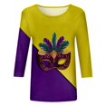 thumbnail image 4 of ZMHEGW T Shirts For Women Graphic Vintage Printed Shirt 3/4 Sleeve Tunic Tops Crewneck Blouse Tshirts, 4 of 5