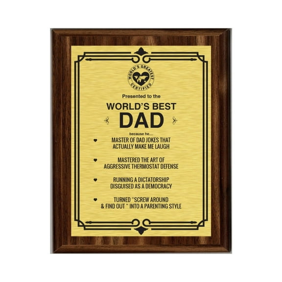 LEMONSODA Engraving Worlds Greatest Plaques (Best Dad in The World, Gold)