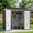 6' x 8'-Dark Gray, variant on Asofer 6'x4' Outdoor Storage Shed, Heavy Duty Metal Garden Shed with Lockable Higher Hinged Door, Tool Storage for Patio, Backyard, Lawn, Dark Gray