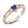 thumbnail image 2 of 3mm Heart Blue Sapphire Cz 925 Sterling Silver Rose Vermeil Three Hearts Women Valentines Day Gifts Ring, 2 of 3