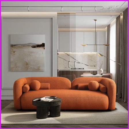 Donna Japandi Style Boucle Fabric Sofa - Comfortable Living Room Couch with Easy Assembly