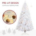 thumbnail image 4 of Homcom 7.5' Tall Prelit Christmas Tree Douglas Fir Artificial Christmas Tree with Realistic Branches,500 Warm White Led Lights and 1346 Tips,White,White Plastic Household Supplies Décor Christmas, 4 of 9