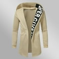 thumbnail image 3 of Handshe Men's Stylish Solid - Color Letter - Spliced Long - Sleeve Hooded Casual Jacket, 3 of 7