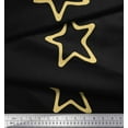 thumbnail image 3 of Soimoi Black Rayon Fabric Yellow Star Print Sewing Fabric Yard 56 Inch Wide, 3 of 3
