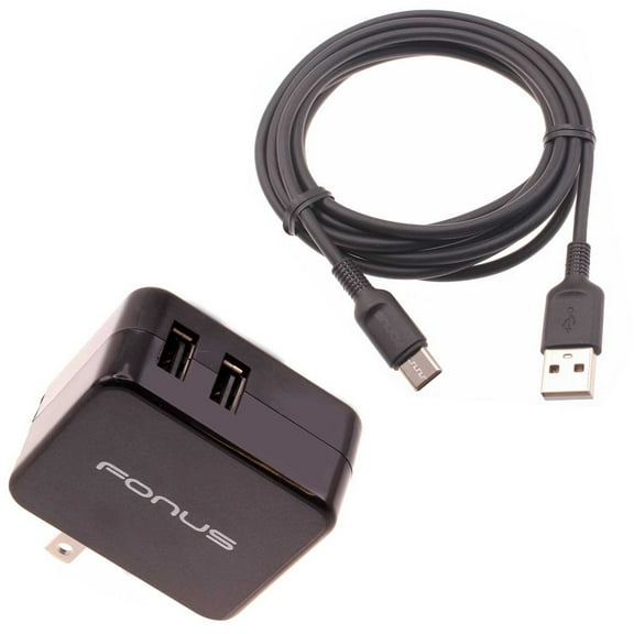 17W Home Charger for T-Mobile REVVL 6 PRO 5G Phone - 2-Port USB 3.4A Type-C Cable 6ft Power P3Q Compatible With REVVL 6 PRO 5G