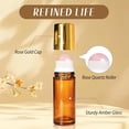 thumbnail image 4 of ACDANC 1Oz Rose Quartz Roller Bottle for Essential Oils Perfume Skincare Diy,Refillable Leak-Proof Amber Glass Roll on Bottle Empty Deodorant Containers with Gold Cap, 4 of 7