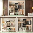 thumbnail image 4 of Homieasy 20" - 96" Wall Mounted Wardrobe with Drawers, 8FT Wardrobe Organizer with 3 Shelf Tower and Hanging Rods, Wardrobe Armoire for Bedroom/Closet, Black, 4 of 9