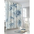 thumbnail image 3 of Fsddascl Pastoral Botanical Shower Curtain Set - Small 36" x 72" Washable Bathtub Curtain with 12 Hooks, Spring Summer Leaf Blue Waterproof Fabric Stall Shower Curtains for Bathroom/Bathtub Décor, 3 of 6