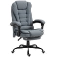 thumbnail image 1 of CoSoTower Chaise de Massage Vibrante à 7 Points, Chaise de Bureau Inclinable avec Repose-Pieds, Dossier Inclinable, Hauteur Réglable, Gris, 1 of 7