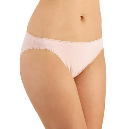 Jenni Women s Lace Trim Hipster Bikini Panty  Light Pink  S  L  XL  XXL 3XL US  Alpha  3X-Large  Regular  Regular  peachskin