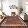 thumbnail image 4 of 5x7 Washable Modern Solid Area Rug, Non Slip TPR Backing Low Pile Carpet for Living Room, Bedroom, Dining Room,Red, 4 of 11
