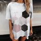 thumbnail image 5 of Blusa informal de manga corta con estampado geométrico de manga corta para mujer Fridja  gope2704, 5 of 6