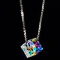 thumbnail image 4 of Collier en Cristal Cubique Réglable Simple Cube Pendentif Collier Clavicule Collier, 4 of 10