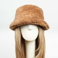 thumbnail image 3 of Diufon Winter Plush Bucket Hat for Women Thickened Warm Brim Hats Trendy Fleece Lined Windproof Outdoor Caps, 3 of 4