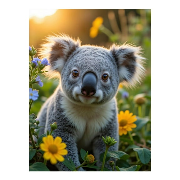 Diamond Art Kit for Adults, Koala Sunset Blossoms Meadow Diamond Painting for Adults Beginners, DIY Diamond Art Painting Kits, 5D Diamond Painting Crafts for Home Decor 12x16 Frameless