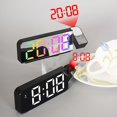 thumbnail image 4 of Reloj despertador con proyección, reloj digital con proyector giratorio de 180°, regulador de brillo de 3 niveles (luz roja negra), F, 4 of 5