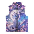 thumbnail image 4 of Uorisanigo Girls Boys Zippered Vest Puffy Fleece Jacket Fashion Fall Winter Clothes Sleeveless Full Zipper Purple Dragon Floral Outwear with Pockets Stand Up Collar Vest 2-12 Years, 4 of 7