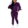 thumbnail image 1 of Akmipoem Pullover Sweatshirts for Women 2 Piece Ruffle Pants Jogger Scrubs Sets Sweatsuit Tracksuit, 1 of 6