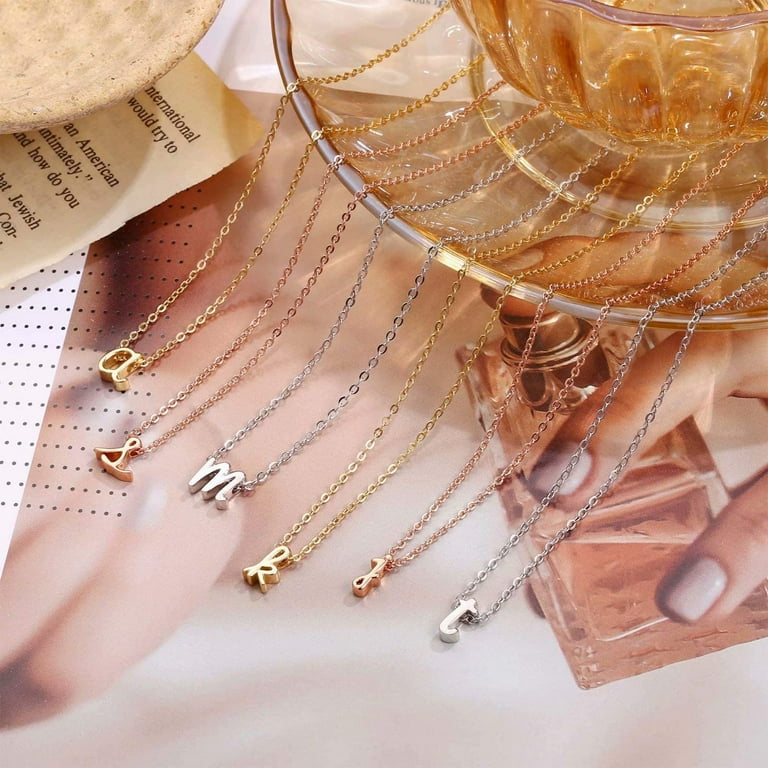 Dainty gold necklace with initial cheap