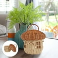 thumbnail image 4 of HAOAN1pc Hand Woven Rattan Mushroom Shape Storage Basket Lovely Desktop Adornment, 4 of 5