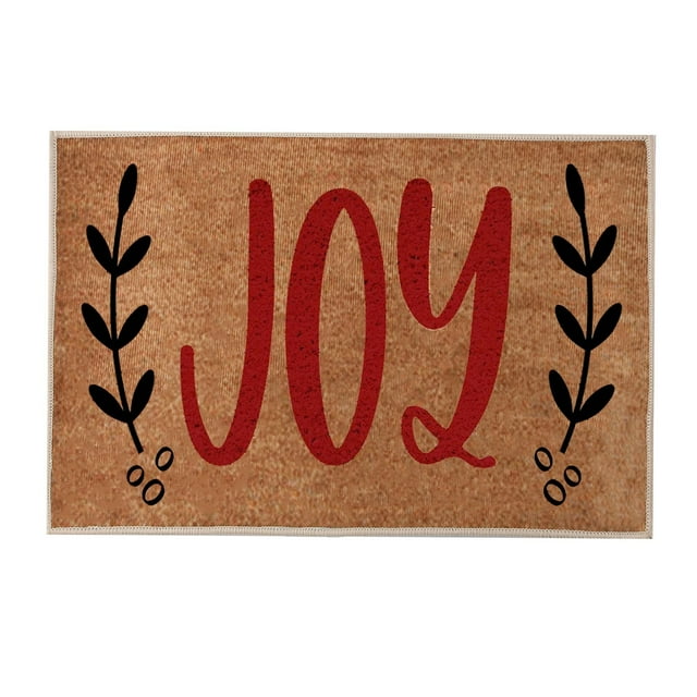 Binwennn Big Rugs for Living Room Christmas JOY Red And Green Rug Merry Christmas Doormat Room Door Mat Welcome Home Welcome Doormat Funny Doormat New Home Door Mat Carpet