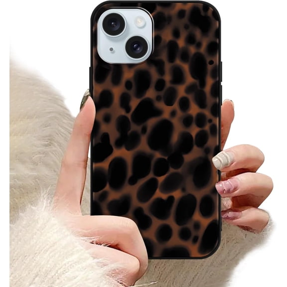FRKSMD-Tortoise Shell Retro Phone Case for iPhone 14/iPhone 13 6.1",Aesthetic Black Leopard Stylish Classic Cool Cheetah Cover for Women Men,Soft TPU Protective Slim Shockproof Cases for iPhone 14/13