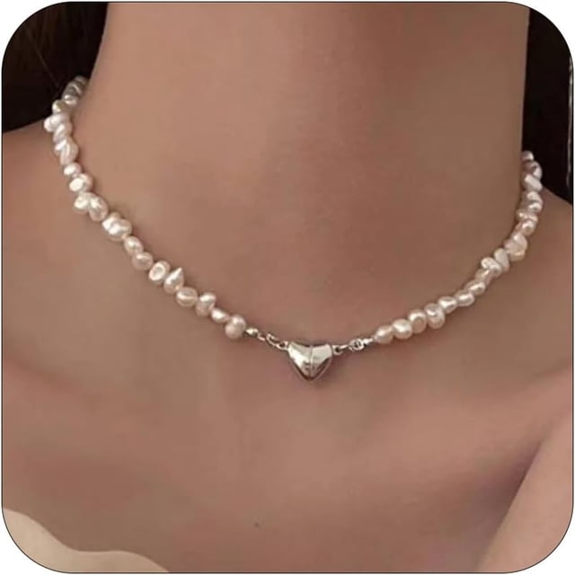 Colliers pour Femmes Collier de Perles pour Femmes Collier à Breloques Collier Ras-du-Cou de Perles Collier Perlé Bijoux de Mariage et de Bal Cadeaux Tendance pour Femmes