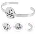 thumbnail image 3 of Stainless Steel Bangle Bracelet Lettering Bangle Temperament Girls Cuff Bracelet, 3 of 8