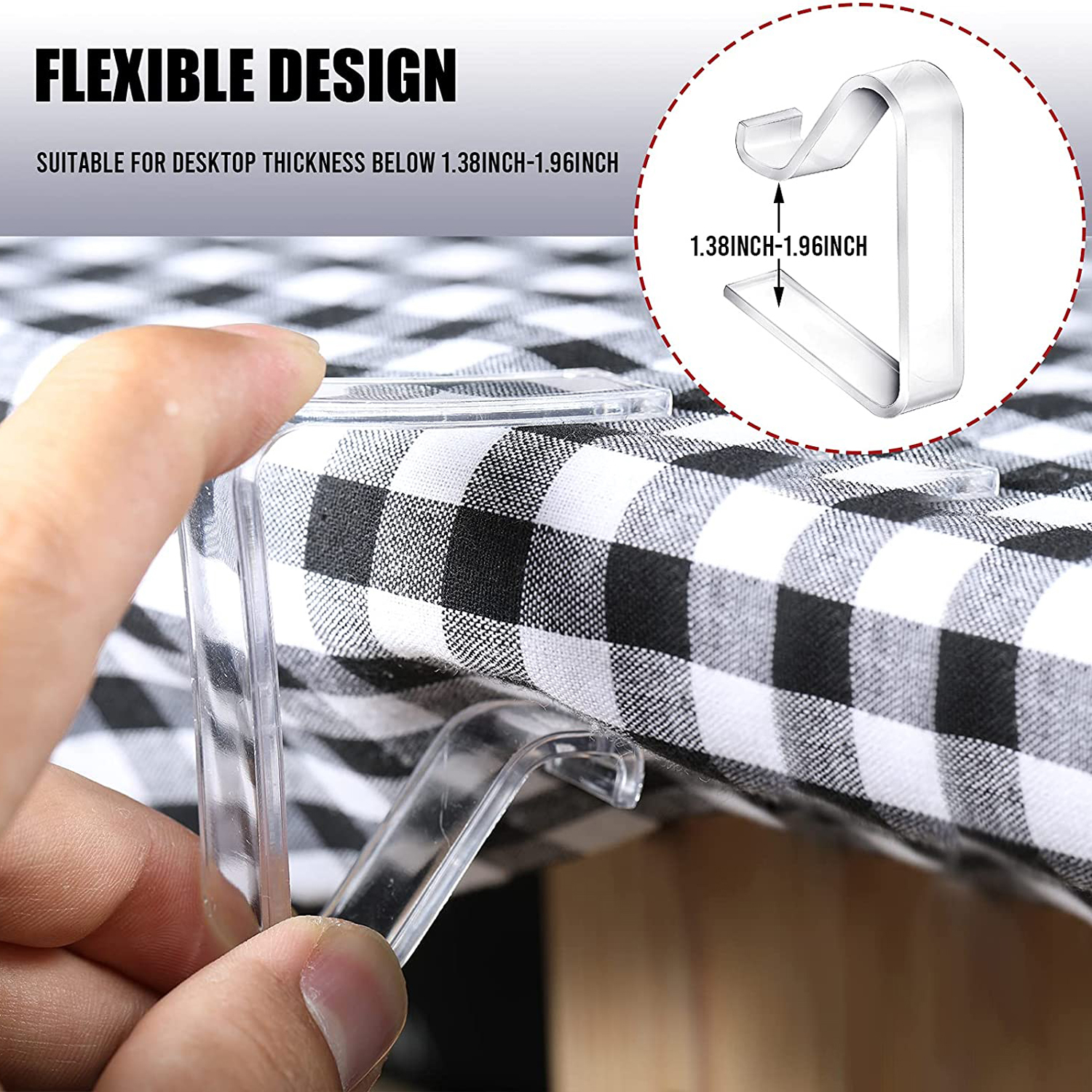 24 Pieces Transparent Clear Tablecloth Clips Plastic Table Cloth Hold