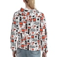 thumbnail image 7 of Fotbe Modern Life Pattern Womens Long Sleeve Hoodie, Pullover Hooded Sweatshirt, Kangaroo Pocket Hoodie with Eye-catching Drawstrings-Medium, 7 of 7