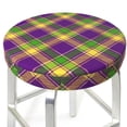 thumbnail image 6 of Goofa Mardi Gras Plaid Printed Stool Covers Round, Waterproof Round Bar Stool Covers Anti-Slip Round Bar Stool Seat Cover with Elastic Bands Durable -13 inch, 6 of 7