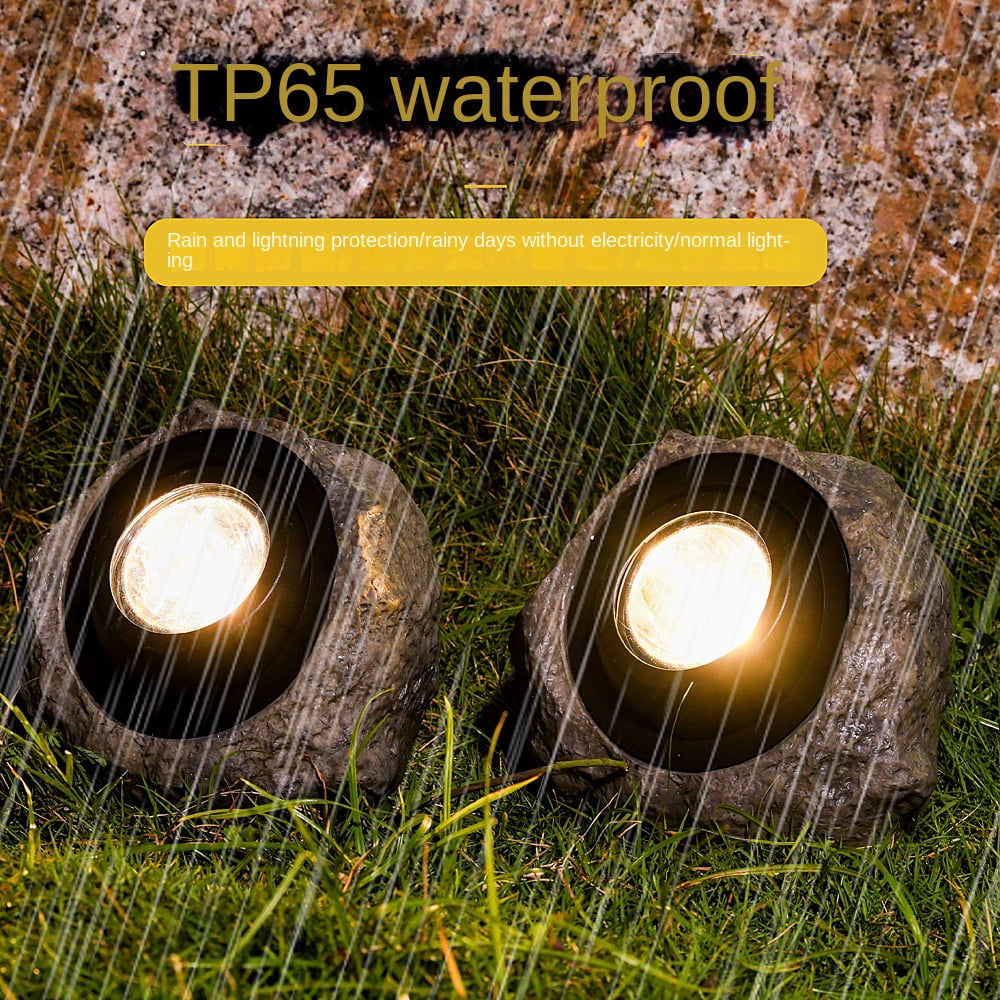 Solar-Powered LED Decorative Rock Lights, Outdoor Garden Landscape Lighting for Yard, Pathway, or Lawn, Waterproof, Auto On/Off, Realistic Stone Design, Easy Installation