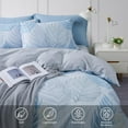 thumbnail image 4 of SAPHREAS Light Blue Duvet Cover Set Oversized King Size Tropical Botanical Palm Leaves Comforter Cover Set with Zipper Closure Bedding Set 1 Duvet Cover 2 Pillow Shams, 4 of 6