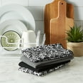 thumbnail image 5 of DII 19" Modern Style Polyester Fabric Damask Dishtowels in Black (Set of 4), 5 of 5